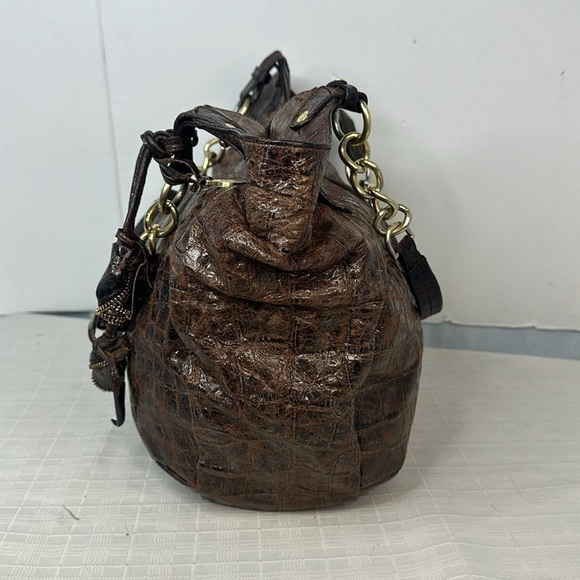 Brahmin Anne Chocolate Melbourne With LIMITED EDITION Roses bag charms Hobo Bag - Picture 3 of 12